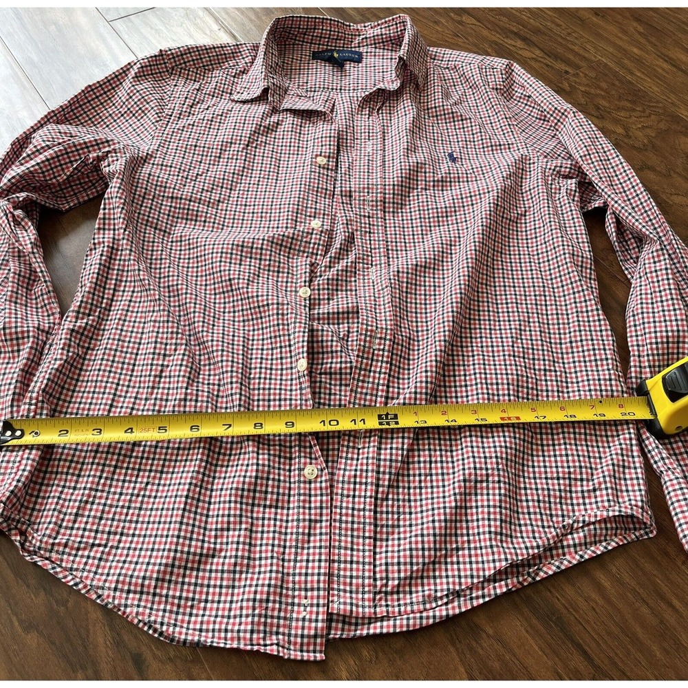 Polo Ralph Lauren Boys Button Up Dress Shirt Red Plaid Extra Large/XL (18-20) - Picture 5 of 5